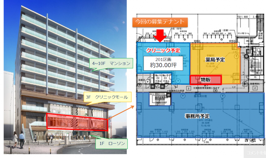 （仮）越谷市蒲生茜町医療モールの画像